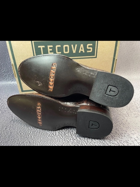 Tecovas The Cole Dark Brown Mahogany Caiman Cowboy Boots main image 4